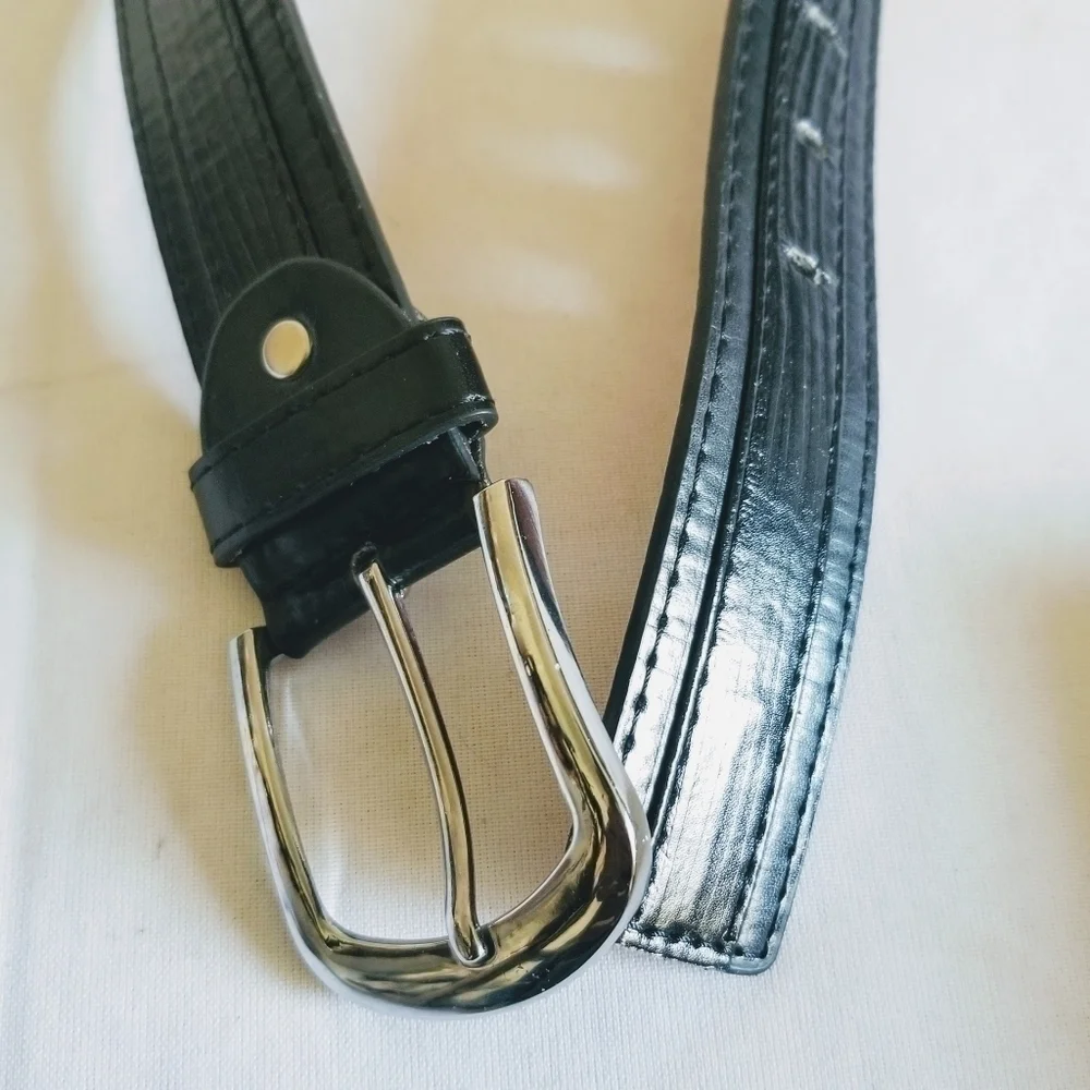 Black Genuine Leather Belt 45